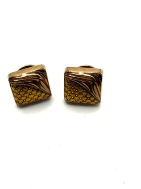 Antique Gold  Square Cuff Links Dated 1881